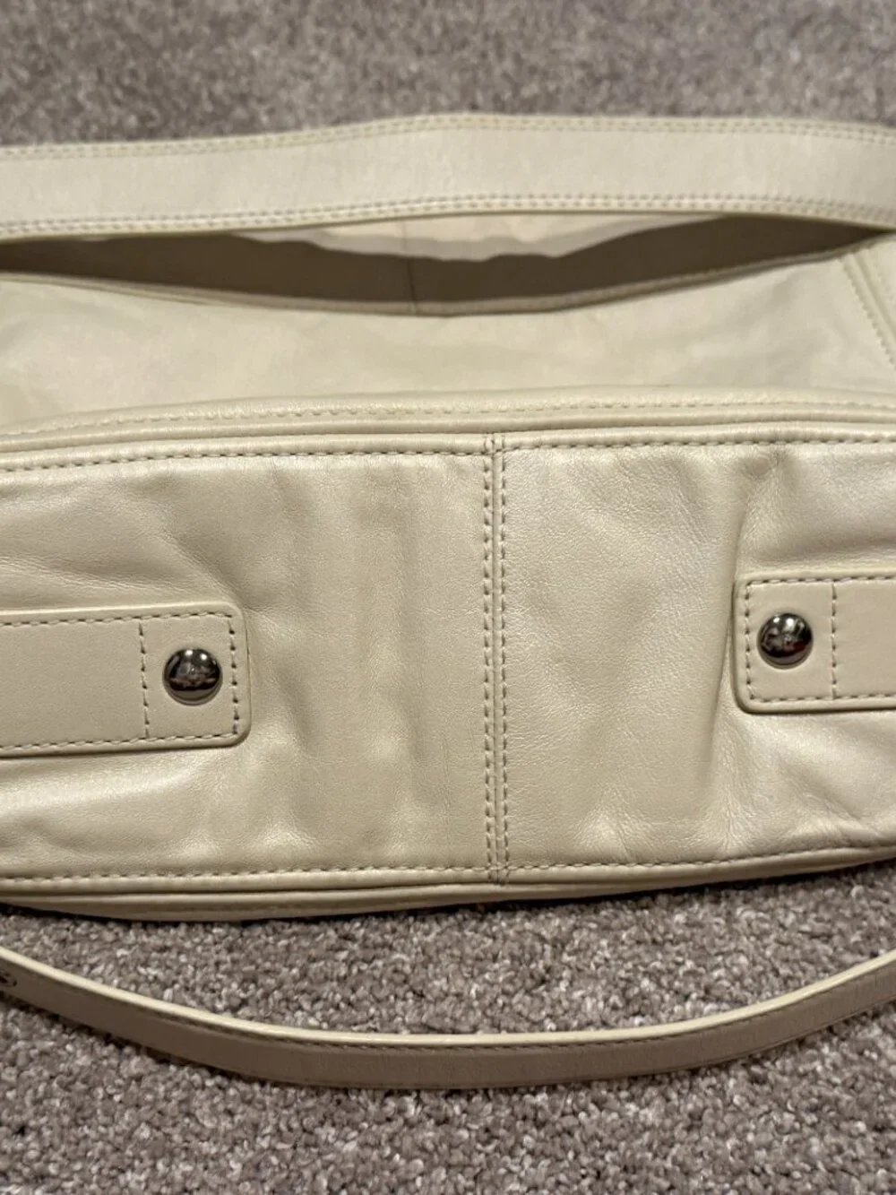 Coach Zoe Hobo Bag — Ivory/White Leather, Style A1032-F14706 - Excellent